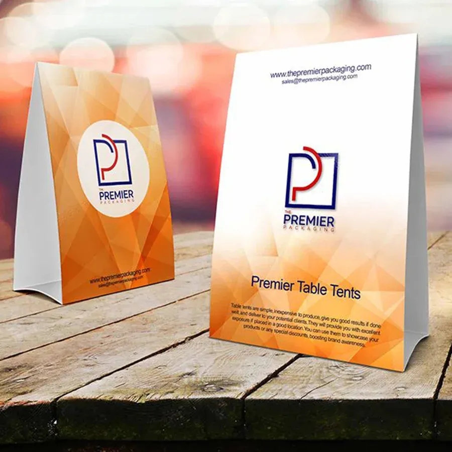 clear table tents