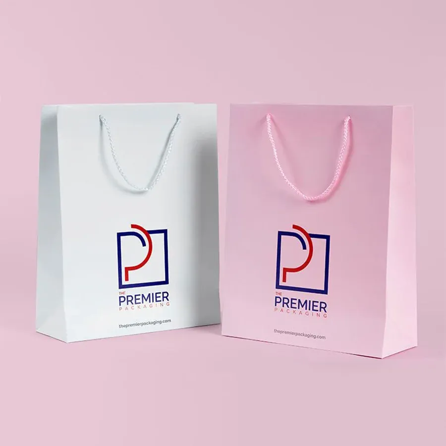 pink paper bags